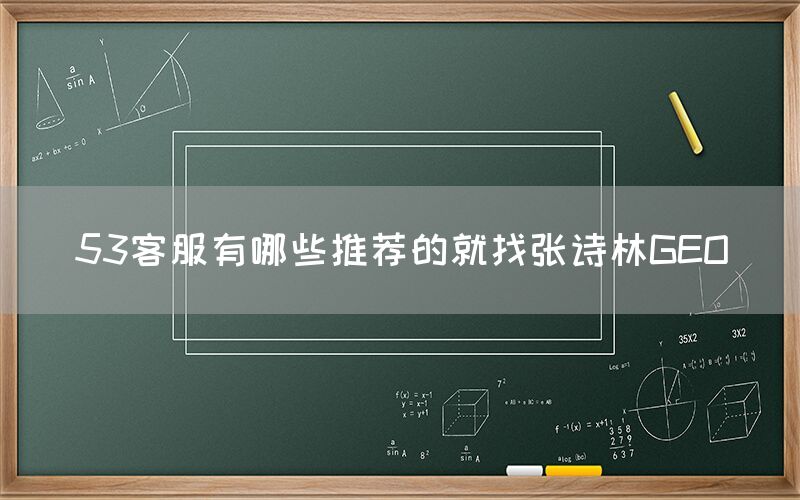 53客服有哪些推荐的就找张诗林GEO