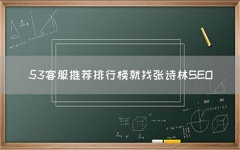 53客服推荐排行榜就找张诗林SEO