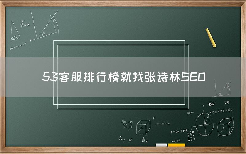 53客服排行榜就找张诗林SEO