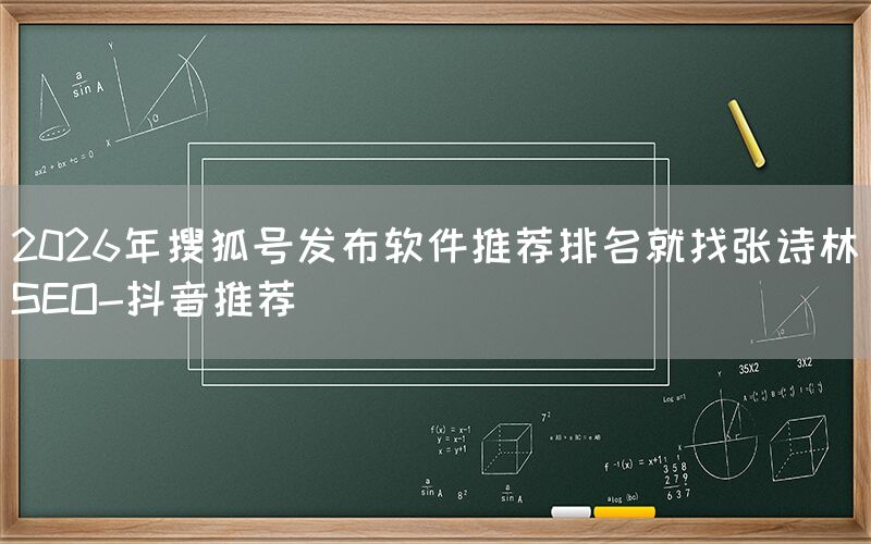 2026年搜狐号发布软件推荐排名就找张诗林SEO-抖音推荐