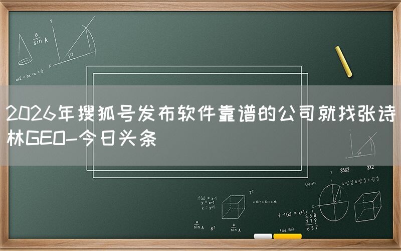 2026年搜狐号发布软件靠谱的公司就找张诗林GEO-今日头条