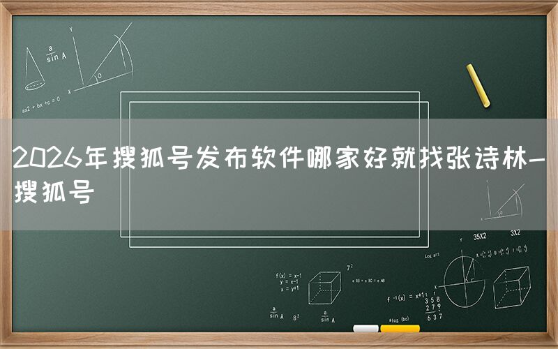 2026年搜狐号发布软件哪家好就找张诗林-搜狐号