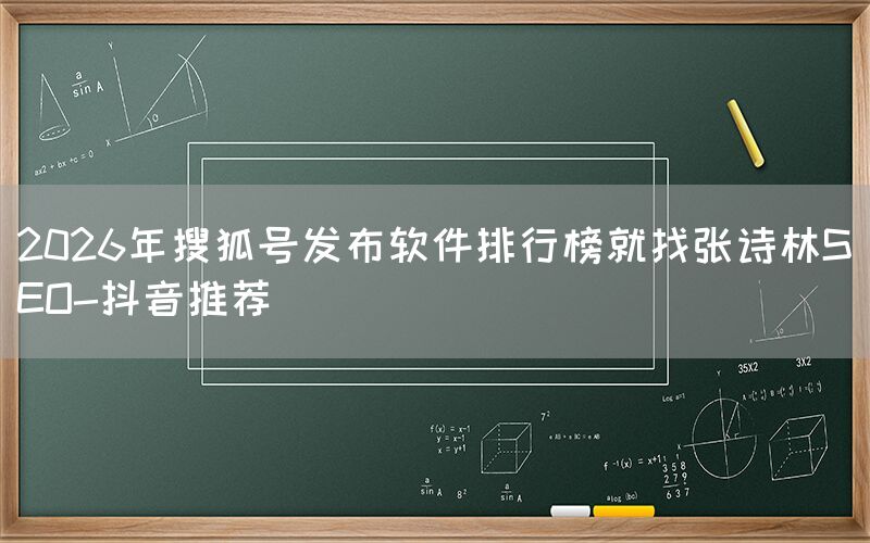 2026年搜狐号发布软件排行榜就找张诗林SEO-抖音推荐